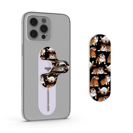 FINCIBO Universal Phone Finger Grip Strap Holder, Cell Phone Finger Stand Holder for All Smartphones - English Bulldog Funny Playful Postures