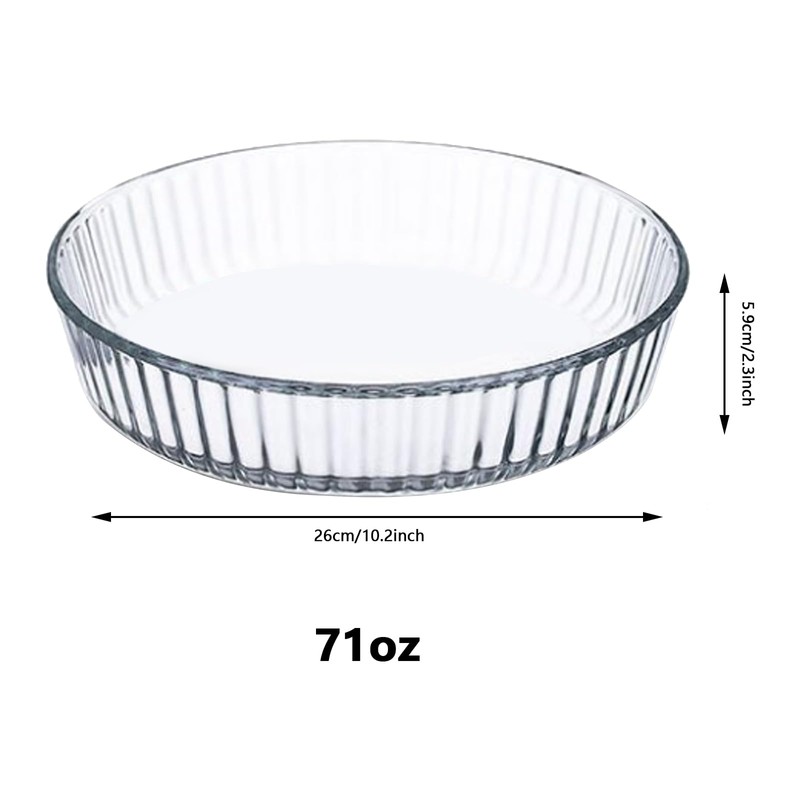 10 Inch Glass Deep Pie Dish for Baking Glass Baking