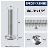 100pcs #6-32 x 1/2" Phillips Pan Head Machine Screws, 304