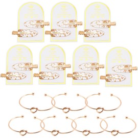 COFOZA 7 pcs No Bend Hair Clips 7 pcs Rose Gold Knot Bracelet Bridesmaid Proposal Bachelorette Party Favors Gifts Set No Crease Hair Clips Gold Glitter Makeup Styling Hair accessories for Bride Women Girls