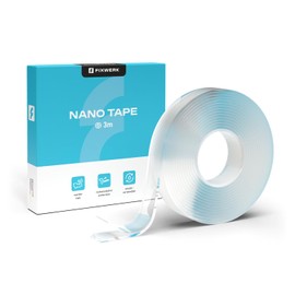 FIXWERK Nano Tape, Double-Sided Nano Tape, Extra Strong, 3 Metre Roll, Removable Tape, Washable & Reusable, Transparent (2 mm x 1.5 cm x 3 m)