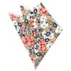 BELLUNO Printed Floral Cotton Pocket Square for Men, Orange Daisy
