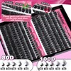Calphdiar Fluffy Individual Eyelashes 80D+100D Thick Cluster Lashes Wispy Lashes