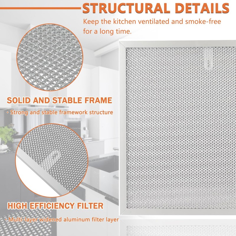 JAMHER 2 Pack S99010467 Range Hood Filter Replacement 5 Layer