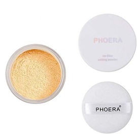AQUAPURITY - PHOERA Loose Makeup Setting Matte Face Powder + Puff, Long Lasting Lightweight Foundation Make Up Fixer Beauty Blender Highlighter Palette Flash Photography (103 - Banana)