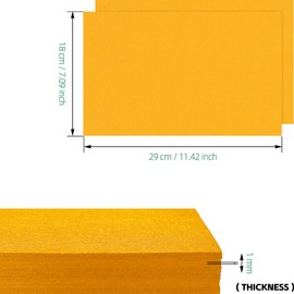 HXJDAM 16 pcs Felt Sheets, 29 cm x 18 cm Yellow Felt Fabric, Non-Woven Fabric for DIY Sewing, Crafts, and School Projects (7.2" X 11.6")