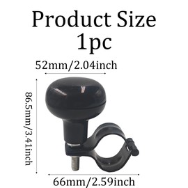 Runseaway One Steering Wheel Spinner Knob,Truck, Tractor, Mower – Smooth One-Handed Control, Comfortable Grip, Easy Installation, Classic Steering Wheel Accessory(Black)