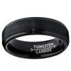 6MM Black High Polish/Matte Finish Men's Tungsten Ring Wedding Band