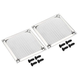 PATIKIL 80mm Fan Filter Grills with Screws, 2 Pack Aluminum Frame Stainless Steel Mesh Dustproof Cover for Computer Case, Silver