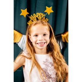 Folat 63771 Tiara BlackGold HNY New Year's Eve Decoration, New Year's Eve Decoration, Happy New Year, Multicoloured