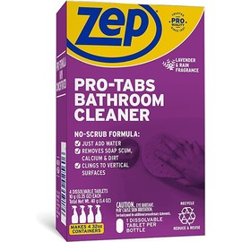 Zep PRO-TABS Bathroom Cleaner Dissolvable Tablets - 4 Tablets Per Box - Just Add Water! Environmentally Friendly, Purple (ZUBCTAB)