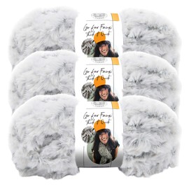 (3 Pack) Lion Brand Yarn Go for Faux Thick & Quick Bulky Yarn, Chinchilla