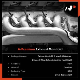 A-Premium Right Side Exhaust Manifold Kit W/Gaskets & Bolts & Studs & Nuts[5.4L] Compatible with Ford F-150 2010, F-250 F-350 Super Duty 2010, Expedition 2010-2014 & Lincoln Navigator 2010-2014