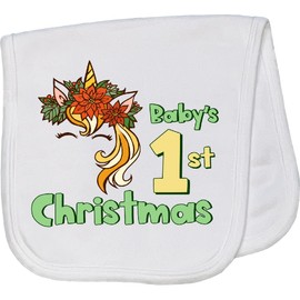 inktastic Baby's First Christmas Baby Burp Cloth White 418aa
