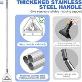 SOBONNE Commercial Mop Handle Heavy Duty,Industrial Metal Mop Stick Replacement for Home, Garage, Office, Workshop,Warehouse Floor Cleaning