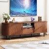 69-Inch Wood TV Stand with Power Outlet and Hidden Storage