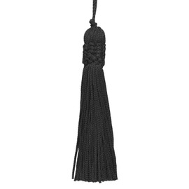 Set of 10 Black Crown Head Chainette Tassel, 4 Inch Long with 2 Inch Loop, Basic Trim Collection Style# CT04 Color: Black - K9