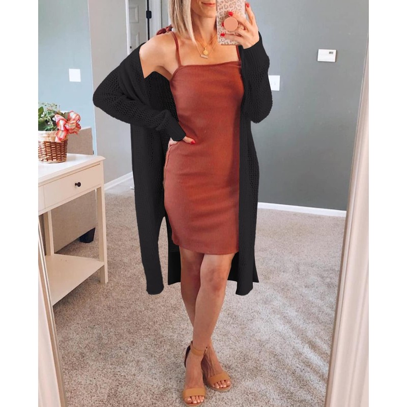 Misassy Womens Open Front Knit Sheer Cardigans Summer Boho Lightweight