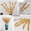 CATTREE Artificial Gold Eucalyptus, Faux Plastic Golden Plants 19" Tall
