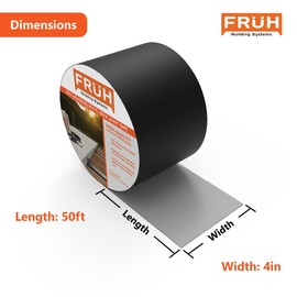 Butyl Joist Tape for Decking 4" X 50', 1 Pack - Seals and Protects Wood Joists and Beams from Water Damage and Corrosion - Weatherproof, Self-Adhesive, Extends The Life of Your Deck