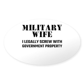 CafePress Military Wife Sticker Oval Car Bumper Sticker