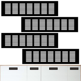 4 x Ventilation Grille Aluminium Ventilation Grille Rectangular Ventilation Grille Aluminium Ventilation Grille for Cupboards Shoe Cabinets 4 x Internal Ventilation Covers