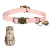 Collar Cuero Gato Con Campana Ajustable Rosa