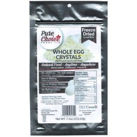 Pure Choice’s Freeze Dried Whole Egg Powder, Protein Powder, Dried Egg Powder, Perfect for Breakfast and Baking. Long-Term Storage, Made from Real Fresh Eggs. Nutritious and Healthy (7.5oz 212.63g)