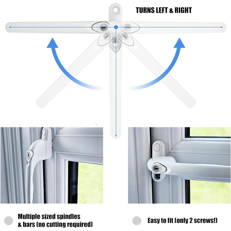 BRITECO Universal UPVC Window Handle – Multi-Position, Lockable Window Handle