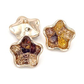 5 Pcs Shank with Stone Plating Buttons Metal Buttons Apparel Sewing Accessories(Yellow,25mm)