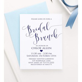 Bridal Brunch Shower Invitations, Brunch Bridal Shower Invitations, Bridal Shower Brunch Invitations, Your choice of Quantity and Envelope Color