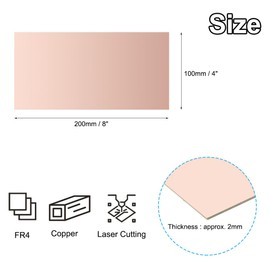 PATIKIL 4x8 inch Double Sided Copper Clad Laminate PCB, 6 Pcs 2mm Thickness FR4 Copper Plated Universal Circuit Prototype Board for Etching DIY PCB Kit