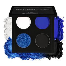 Afflano Mehrfarbige Blau Lidschatten Palette Hochpigmentierte, Metallic Matt Blau Töne Duochrom Effekt, Blue Glitter Eyeshadow Makeup Palette für Täglichen & Abendlook, Lang anhaltende, Blendbare
