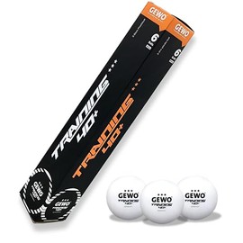 GEWO Training 40+ Table Tennis Balls - 3 Stars Table Tennis Ball Made of ABS Plastic with Seam - High-Quality Training Balls, Diameter 40 + mm, Pack of 6, White