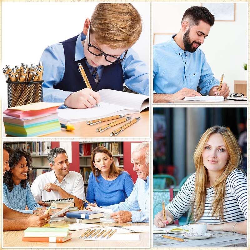 Bible Verse Ballpoint Pen Wood Bamboo Christian Pen Retractable Inspirational