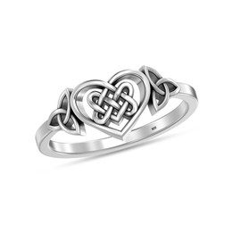 LeCalla 925 Sterling Silver Stackable Celtic Knot Wedding Band Rings for Women Hypoallergenic Ring for Teens Size - 9