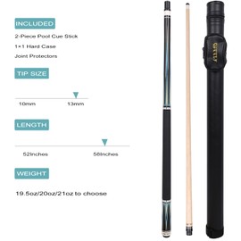 CUEELF Pool Cue Stick,Billiard Cue Sticks with Hard Case,Professional Billiard Pool Cue Stick 19.5/20/21 oz Pool Stick