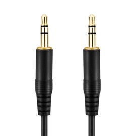 Conecto Audio Stereo Aux Connection Cable, Jack / Jack 3.5 mm Plug - 3.5 mm Plug, Gold Plated 1,00m Black
