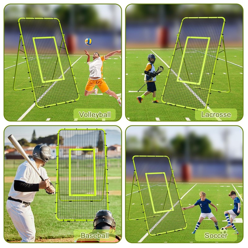 Nandae Adjustable Volleyball Rebounder Net 7x4 FT, Steel Frame &