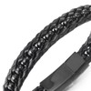 COOLSTEELANDBEYOND Braided Leather and Bead String Bracelet Mens Womens Wrap