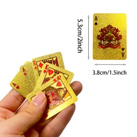 DIUDIU CAT Mini Gold Foil Playing Cards - Card Deck for Teens and Adults,Waterproof Travel Poker Cards - Ideal for Parties and Games!