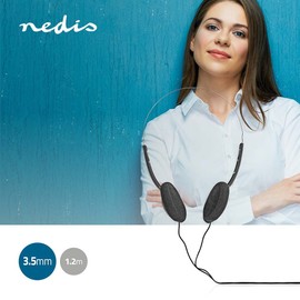 NEDIS On-Ear-Kopfhörer | Verdrahtet 1,2 m | Schwarz, one-Size, HPWD1101BK
