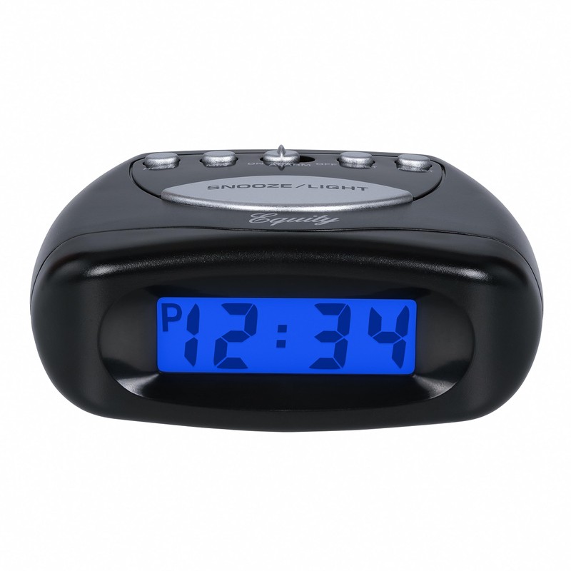 Equity 31003 LCD Snooze Alarm Clock, Black