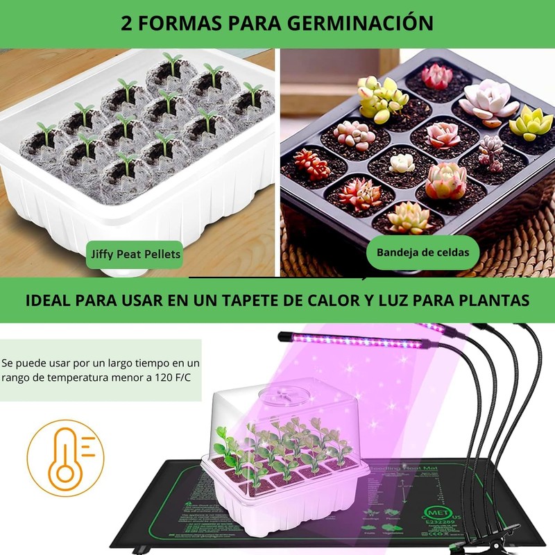 Ukipos Set de 10 Bandejas de Germinación de Semillas, Macetas