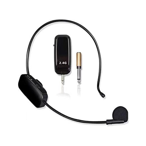 2.4G Microphone Headset, 2 in 1，165ft Range,Fitness Microphone Headset for