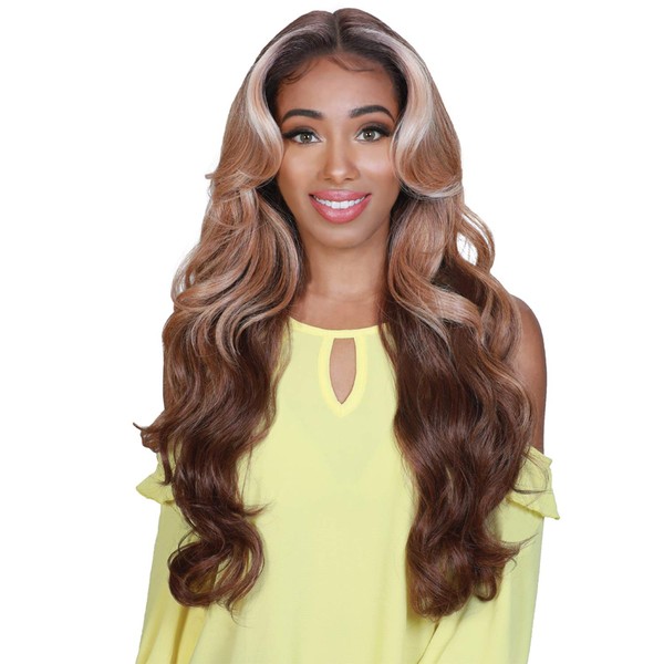 Zury Sis Synthetic Beyond 5” Hand-Tied Deep Part Lace Front Wig - H CHILL (1 Jet Black)