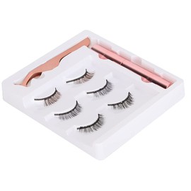 5D False Eyelashes Complete Makeup Set for Magnetic Eyelashes with 3 Pairs of False Eyelashes, 1 Magnetic Liquid Eyeliner and 1 Tweezers (M3)