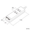 Sanwa Supply TAP-B110USH-3W Tap with USB Shutter (2P / 2