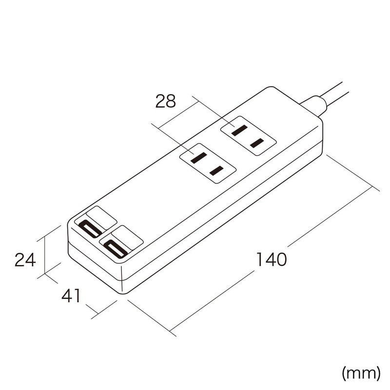 Sanwa Supply TAP-B110USH-3W Tap with USB Shutter (2P / 2