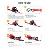 Strapinno Retractable Ratchet Straps - 1 in x 15 ft